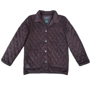 Vintage Lauren Ralph Lauren Chocolate Brown Quilted Diamond Button Barn Jacket
